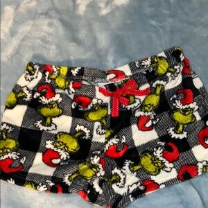 Dr. Seuss Grinch Fleece Shorts with Red and Green Accents